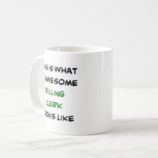 Mug commis à la facturation, génial (Devant gauche)