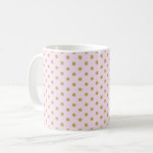 Mug Communion rose avec Pois d'or (Devant gauche)