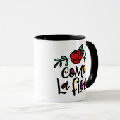 Mug Como La Flor, Illustration Rose (Devant droit)