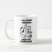 Mug Compagnie de café de chats drôles au bureau (Gauche)
