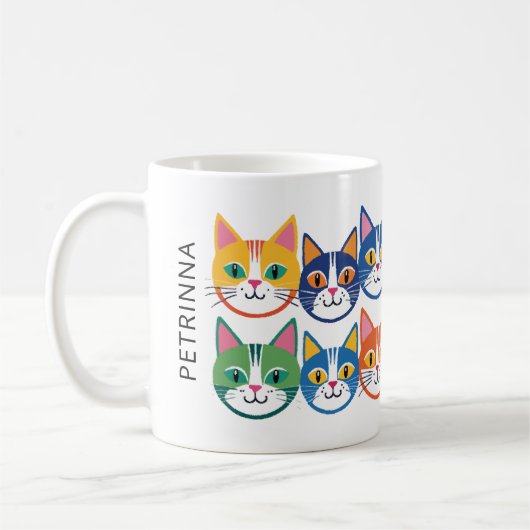 Mug Compagnons de chats colorés (Gauche)
