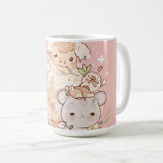 Mug Compagnons pastel en fleurs (Devant droit)