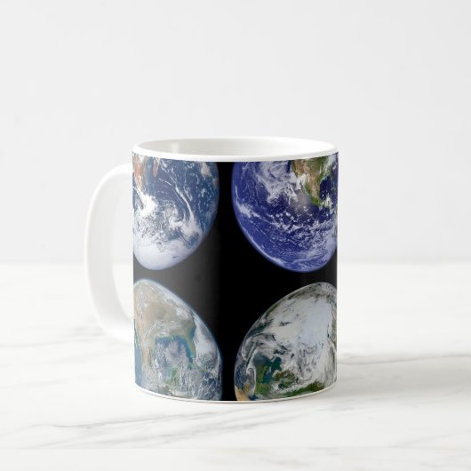Mug Comparaison D'Image De Vues Iconiques De La Planèt (Devant gauche)