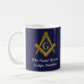 Mug Compas maçonnique bleu marine (Gauche)