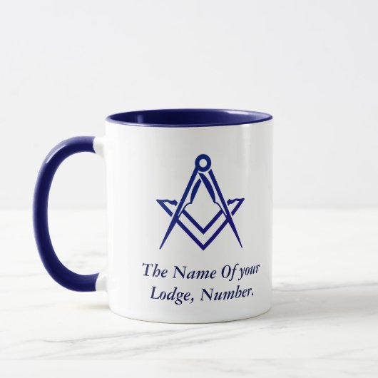 Mug Compas Maçonnique Franc-Maçon Bleu (Gauche)