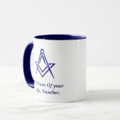 Mug Compas Maçonnique Franc-Maçon Bleu (Devant gauche)