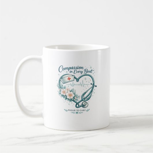 Mug Compassion à chaque battement Nurse Heart Design (Gauche)