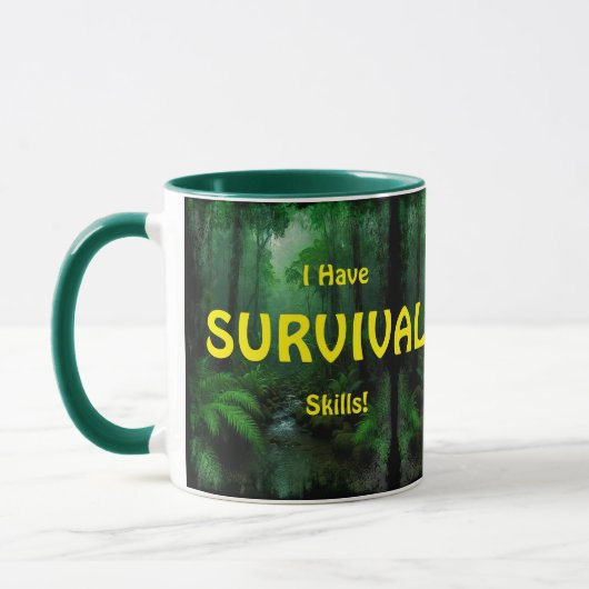 Mug Compétences de survie Prepper Survivalist SHTF Des (Gauche)