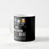 Mug Compétences d'enseignant de l'ESL Inclus Étiquette (Devant gauche)