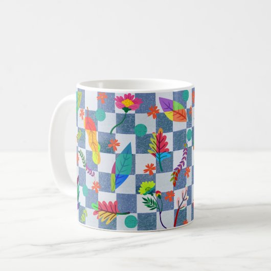 Mug Composición de flores y hojas (Devant gauche)