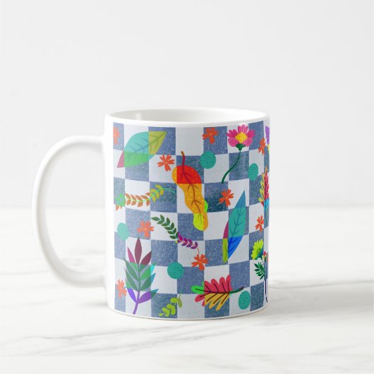Mug Composición de flores y hojas (Gauche)