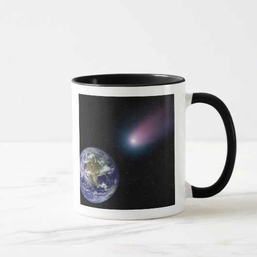 Mug Composite numérique d'une comète se dirigeant vers (Droite)