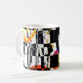 Mug Composition arrière - plan abstraite, avec traits, (Devant gauche)