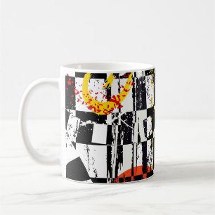 Mug Composition arrière - plan abstraite, avec traits,