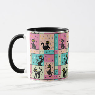 Mug Composition avec 5 chats noirs