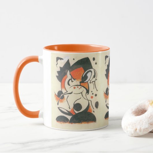 Mug Composition avec deux cerfs par Franz Marc (Avec donut)