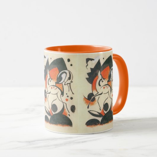 Mug Composition avec deux cerfs par Franz Marc (Devant droit)