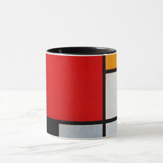 Mug Composition avec grand plan rouge (Centre)