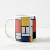 Mug Composition avec Rouge Jaune Bleu & Noir Abstrait (Gauche)