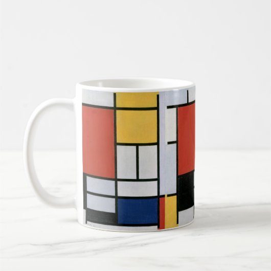 Mug Composition avec Rouge Jaune Bleu & Noir Abstrait (Gauche)