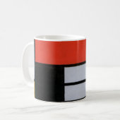 Mug Composition de Mondrian Rouge, Jaune, Bleu, Noir (Devant gauche)