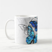 Mug Composition des papillons blancs et bleus (Gauche)