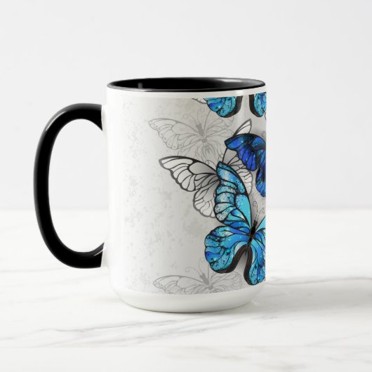 Mug Composition des papillons blancs et bleus (Gauche)