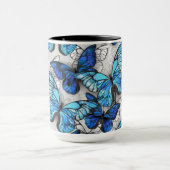 Mug Composition des papillons blancs et bleus (Centre)