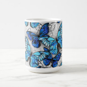 Mug Composition des White and Blue Butterflies