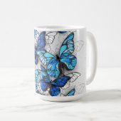 Mug Composition des White and Blue Butterflies (Devant droit)