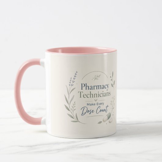 Mug Composition florale d'appréciation pour les techni (Gauche)