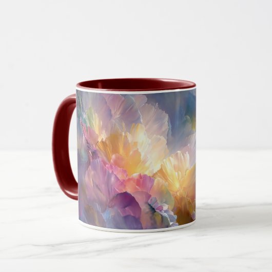 Mug Composition florale pastel abstraite lumineuse (Devant gauche)