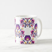 Mug Composition folk tendance avec fleurs folk violett (Devant droit)