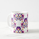Mug Composition folk tendance avec fleurs folk violett (Devant gauche)