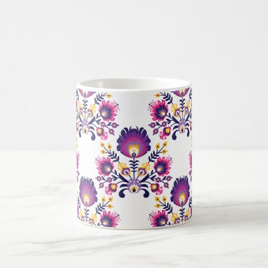 Mug Composition folk tendance avec fleurs folk violett (Centre)