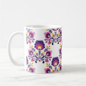 Mug Composition folk tendance avec fleurs folk violett (Gauche)