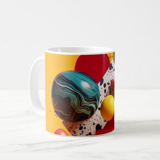 Mug Composition géométrique colorée abstraite (Devant gauche)