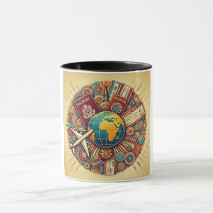 Mug Composition Globe À Thème Voyage