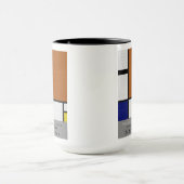 Mug Composition II Musique jaune bleu Brown (Centre)