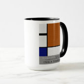 Mug Composition II Musique jaune bleu Brown (Devant droit)