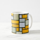 Mug Composition Jaune et Gris, Mondrian (Devant droit)