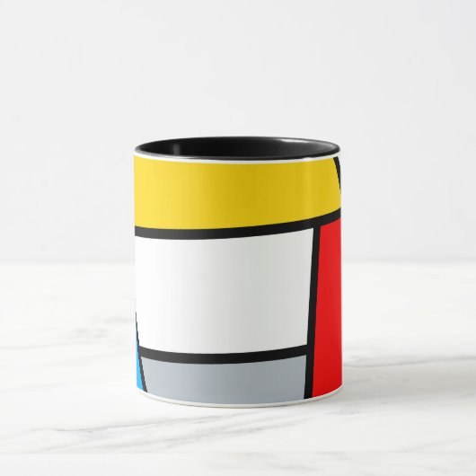 Mug Composition minimale en polygone rétro de Stijl (Centre)