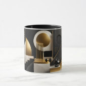 Mug Composition Moderne Luxueuse : Cadeau Or, Noir (Centre)