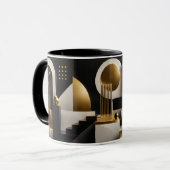 Mug Composition Moderne Luxueuse : Cadeau Or, Noir (Devant gauche)