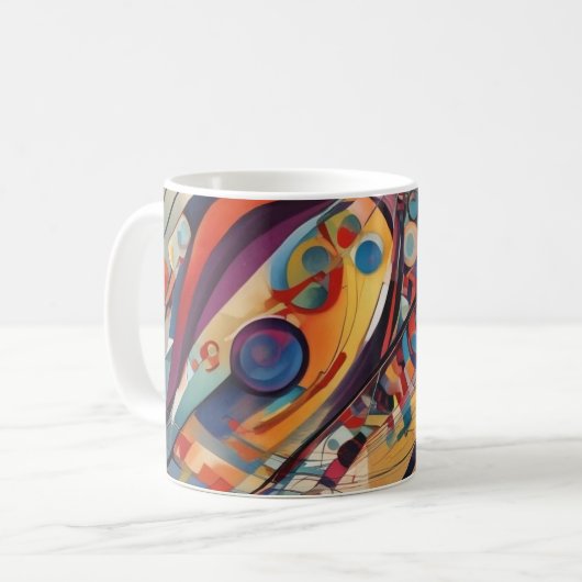 Mug Composition moderne Oeuvre Abstraite (Devant gauche)