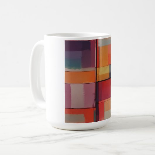 Mug Composition moderne Oeuvre Abstraite (Devant gauche)