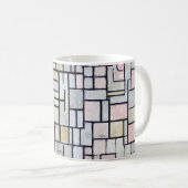 Mug Composition rose et gris, Mondrian (Devant droit)