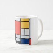 Mug Composition Rouge, Jaune, Bleu, Noir, Mondrique (Devant droit)