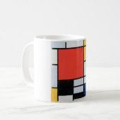 Mug Composition Rouge, Jaune, Bleu, Noir, Mondrique (Devant gauche)