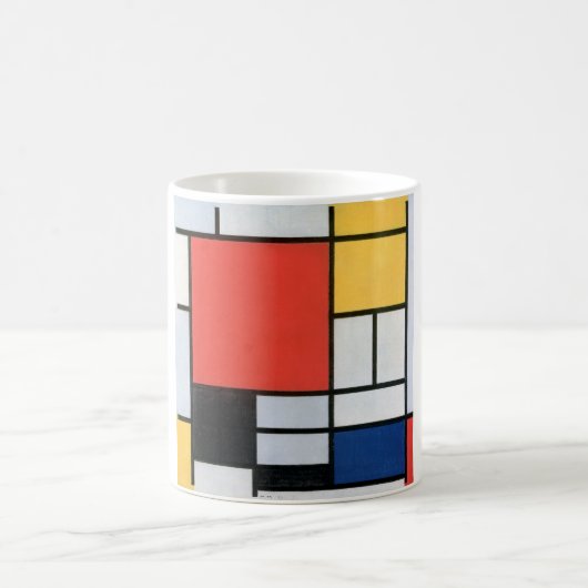 Mug Composition Rouge, Jaune, Bleu, Noir, Mondrique (Centre)
